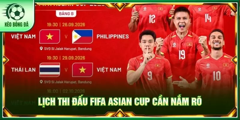 Lịch thi đấu Fifa Asian Cup cần nắm rõ