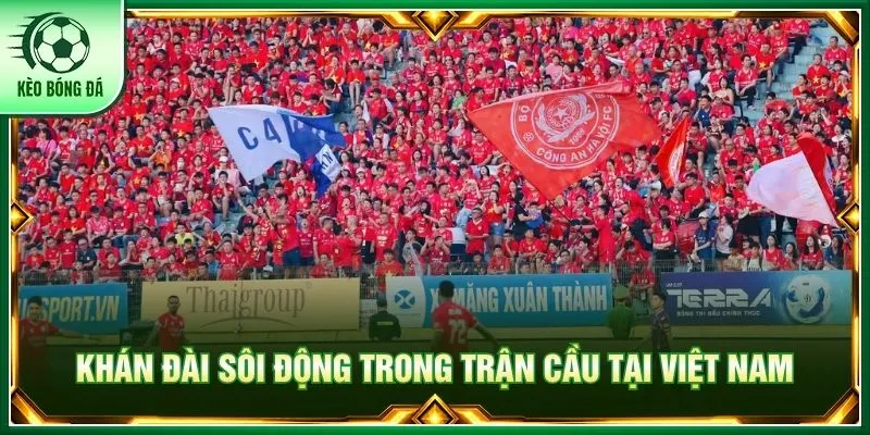 Khán đài sôi động trong trận cầu tại Việt Nam