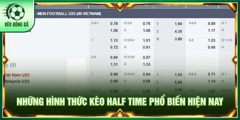 Kèo Half Time - Kinh Nghiệm Đọc Tỷ Lệ Dựa Theo Hiệp 1 Nhiều mức tỷ lệ xuất hiện để người chơi chọn dễ dàng
